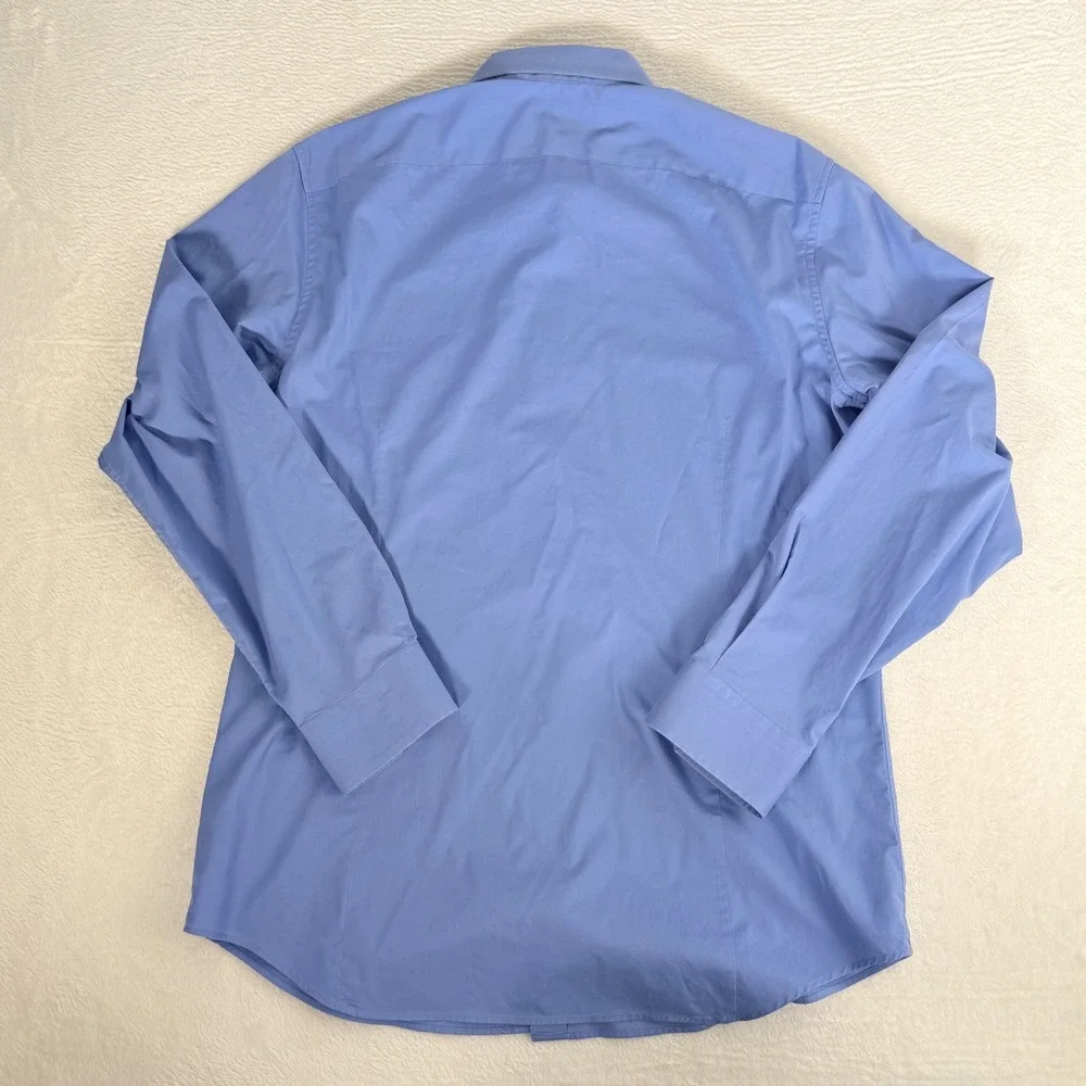 Banana Republic Mens Stretch Slim Fit Shirt Light Blue Long Sleeve Large L